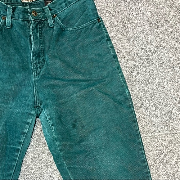 Vintage Express Tapered Fit Jeans Womens Size 9/10 Green Mom Jeans Made In USA - Picture 7 of 13